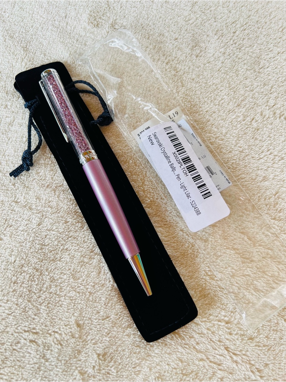 SWAROVSKI CRYSTALLINE BALLPOINT PEN LIGHT LILAC PURPLE NWT